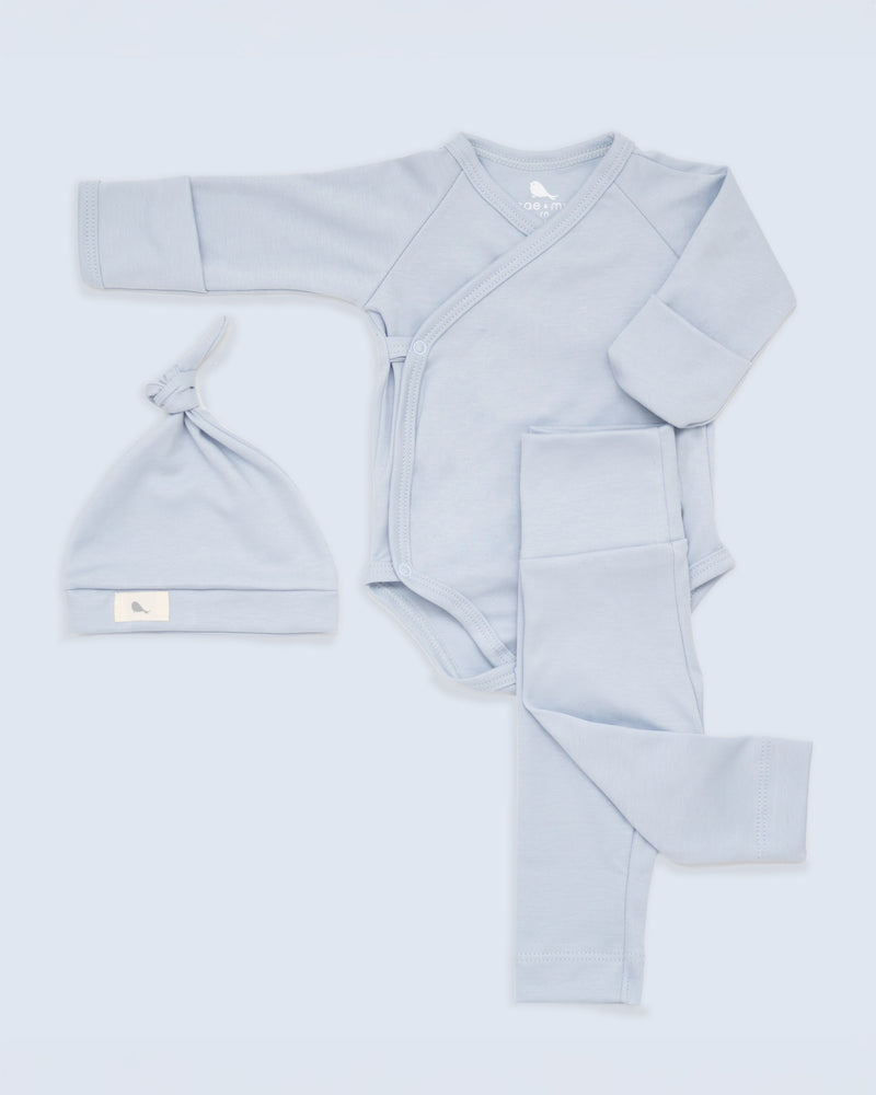 [mm-color:Azul Cielo] Set Bienvenido a Casa en color Amarillo Bebé - set de regalo para bebe