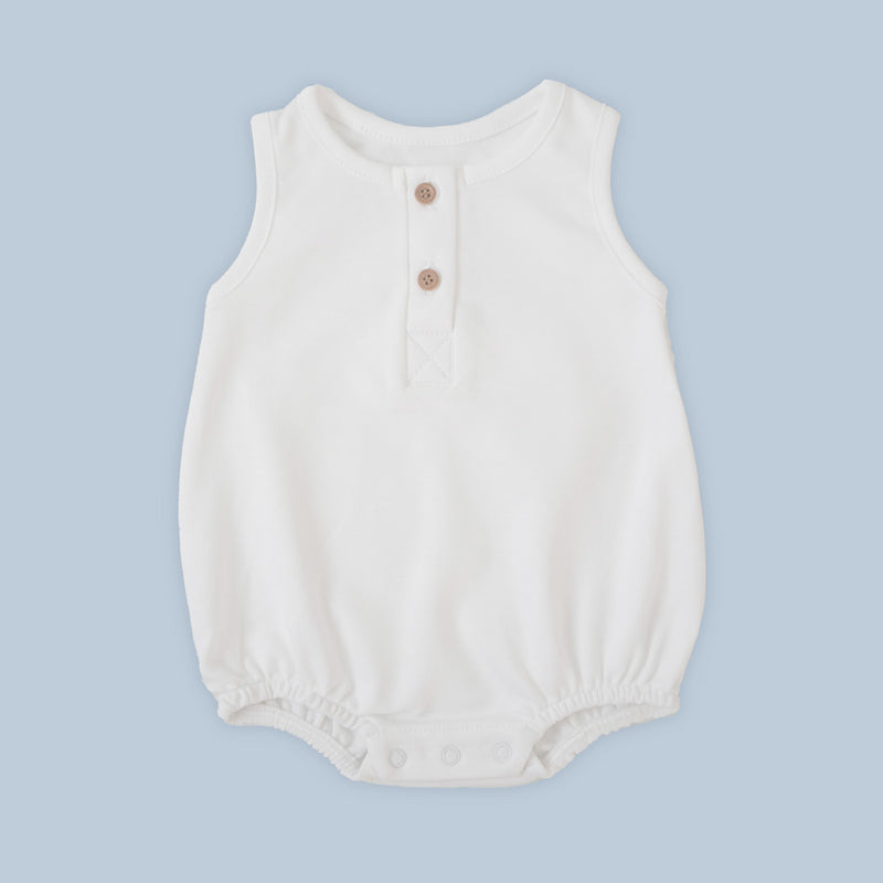 Pañalero de Botones Blanco Nube - algodon pima certificado GOTS