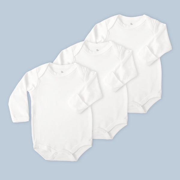 Set de 3 Pañaleros Manga Larga color Blanco - Mae & Mini